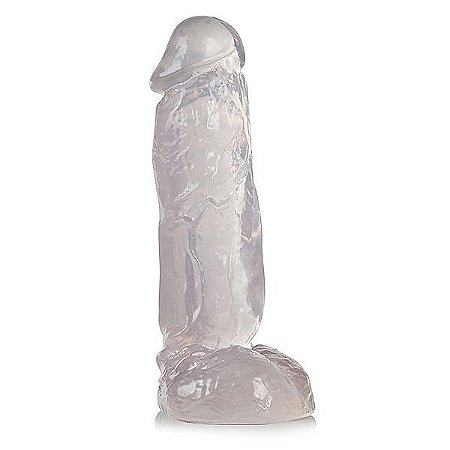 Pênis Prótese com escroto Kong - 19,5x5,5 cm - Translúcido - Sexshop