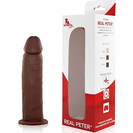Pênis Realístico na Cor Marrom Inusitado 20x4CM - Real Peter