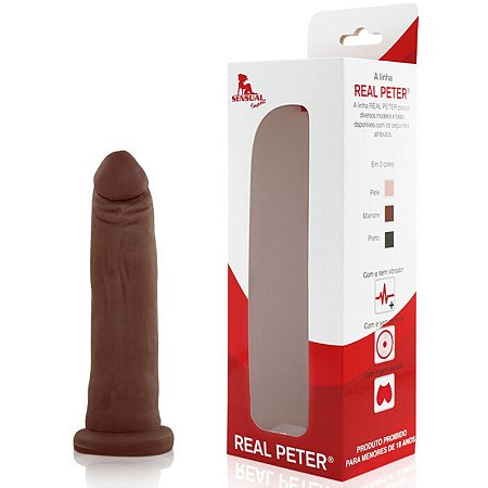 Pênis Real Peter Marrom Pegador - 2,5 x 14 cm - Sex Shop