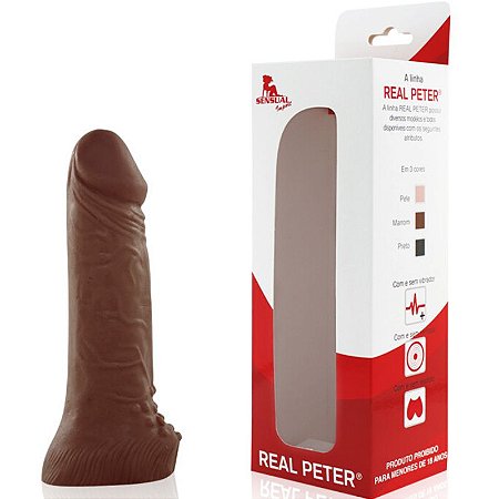 Pênis Real Peter Massageador Marrom - 3,5x15cm - Sex Shop