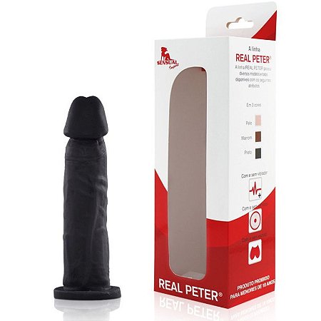 Pênis Real Peter Preto Boss - 4 x 18 cm - Sex Shop