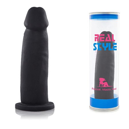 Pênis Real Peter Style Preto 4x15,5 cm - Dildo Sex Shop