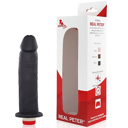 Pênis Real Peter vibrador Preto Inusitado 4 x 20 cm Sexshop
