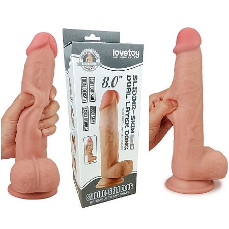 Pênis LOVETOY com Camada de Dupla Intensidade Realística 20,5 cm - SLIDING-SKIN DUAL LAYER DONG - Sex shop