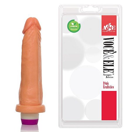 Pênis Realístico 18cm com Vibrador Pele - Sex shop