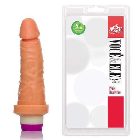 Pênis Realístico 6 com Vibrador Modelo C Pele - Sex shop