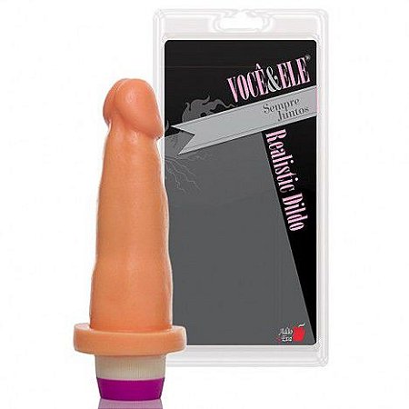 Pênis Realistico 6 com Vibrador Pele - Sex shop