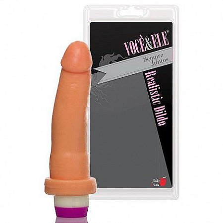 Pênis Realístico 6 com Vibro Modelo B Pele - Sex shop