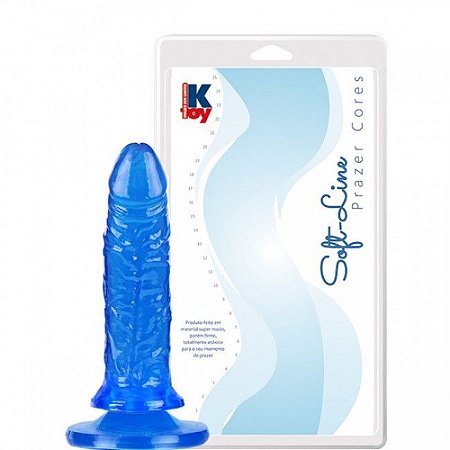 Pênis Realístico Azul Em Silicone Macio 13X3,3CM - Sexshop