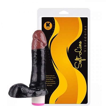 Pênis Realístico com vibrador 17,5X3,8cm Duas Cores - Sexyshop