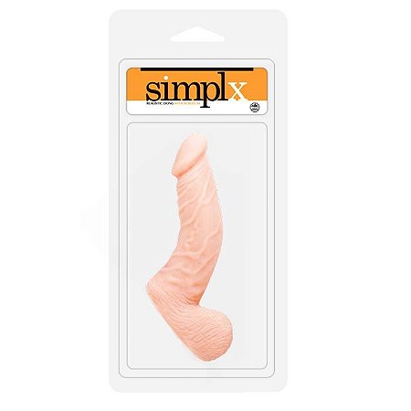 Pênis realístico curvado de 13 cm com escroto - SIMPLX 5 - NANMA - Sexshop
