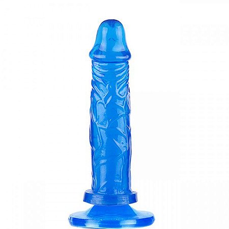 Pênis realístico gostoso Azul macio 17,5X3,8 - Sexshop