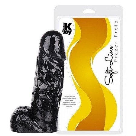 Pênis Realístico Silicone Macio Grosso 18X5Cm Preto Sexshop