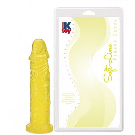 Pênis Realístico macio Amarelo 17,5x3,8 - Sexshop