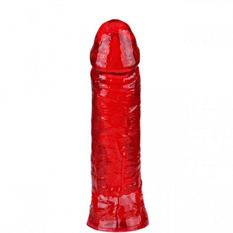 Pênis Realístico Macio Vermelho 19,5x4cm - Sexshop