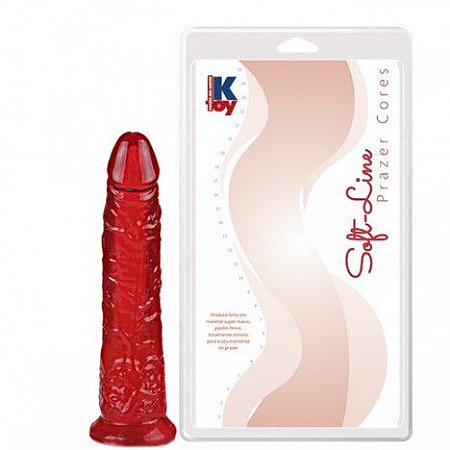 Pênis realistico macio Vermelho 18X3,5CM - Sexshop