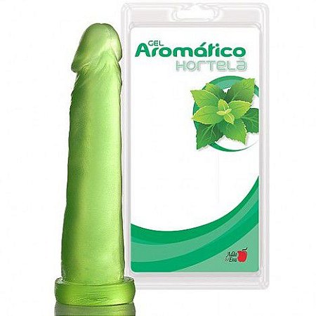 Pênis Realístico Prótese Gel Aroma Hortelã - 18,5x4,5 cm em gel - Sexshop