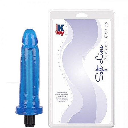 Pênis Realístico translucido com Vibrador Azul 15x3,3 - Sexshop