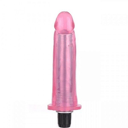 Pênis Realístico translucido com Vibrador Rosa 15x3,3 - Sexshop