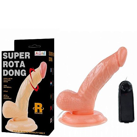 Pênis Rotativo Super Rota Dong com Vibração - 15cm - Sexshop