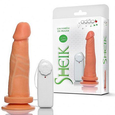 Dildo Realista em Silicone Com Vibrador e Ventosa 16 x 4 Cm Sheik 8