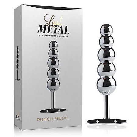 Plug Anal Bolinhas Lust Metal - Plug Punch Metal Silver - Sex shop