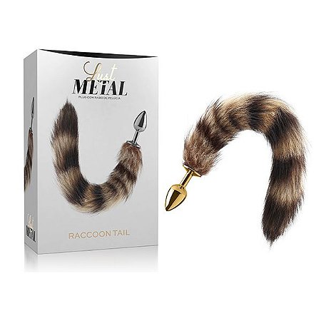 Plug Anal Cauda Lust Metal - Plug Raccoon Tail Gold - Sexshop