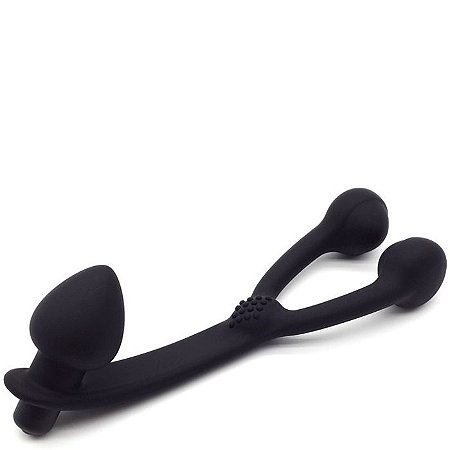 Plug anal com estimulador esfera duplo e vibro - Sex shop