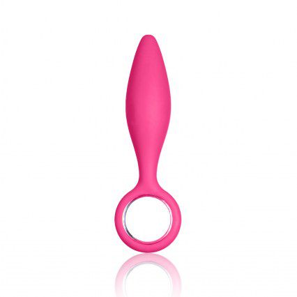 Plug anal de silicone pink com alça de metal - CHOKE - NANMA - Sexyshop