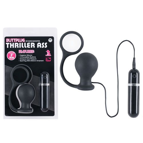 Plug anal esfera com anel peniano e 10 vibrações - BUTTPLUG THRILLER ASS - NANMA - Sexshop