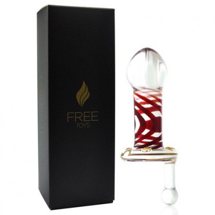 Plug Anal Free Toys Luxury - Glass mini Red Liso - 15x4CM
