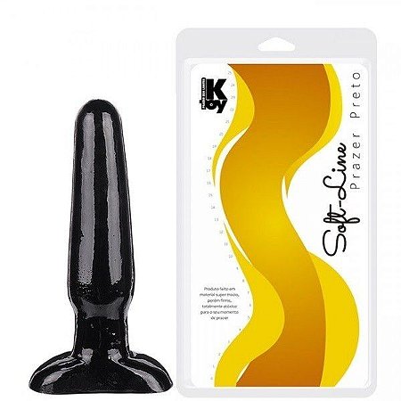Plug anal liso grande PRETO 19 x 4 cm - Sexshop