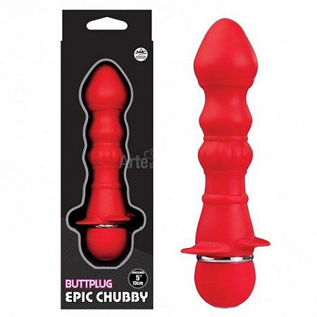 Plug anal vermelho 10 vibrações - EPIC CHUBBY - NANMA - Sexshop