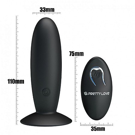 Plug Anal Wireless com 12 Modos de Vibração - PRETTY LOVE REMOTE CONTROL VIBRATING PLUG - Sexshop