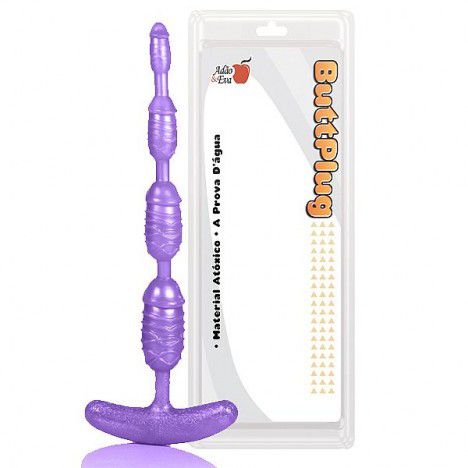 Plug Unisex - com textura na cor lilás - Sex shop
