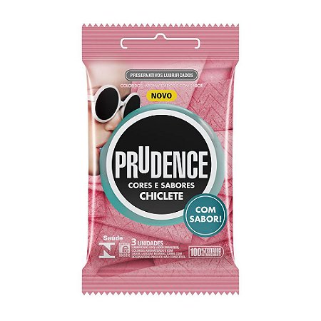 Preservativo Sabor Chiclete com 3 unidades - Prudence - Sexshop