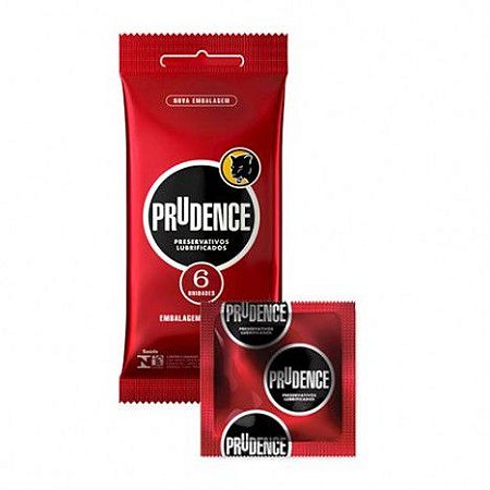 Preservativo Tradicional Lubrificado Prudence 6 unid - Sexshop