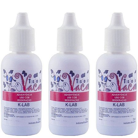 Kit 03 Gotas Excitantes K-Lab 15ml Tesão de Vaca - Sexshop