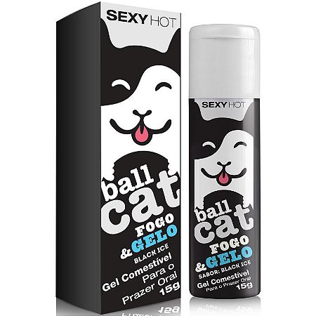 Sexo Oral BALL CAT - Fogo e Gelo - Sabor Black Ice - Comestível - Sex shop