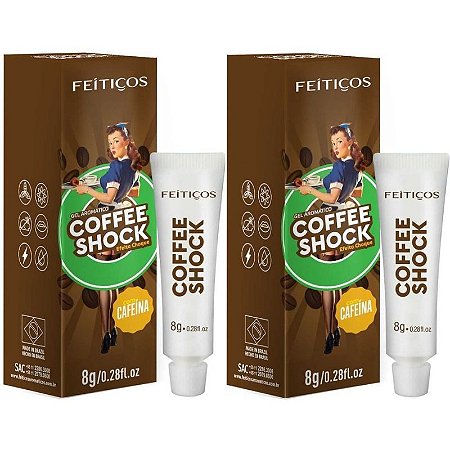 Kit 02 Gel Eletrizante Coffee Shock AROMÁTICO 8 G FEITIÇOS - Sexshop