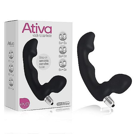 Vibrador Ativa - Strap on sem sinta - Silicone - Sexshop