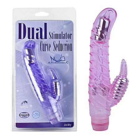 Vibrador duplo Ponto G com estimulador clitoriano - Sex shop