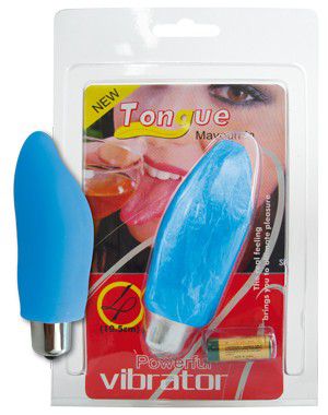 Vibrador em formato de língua Azul - Sexshop