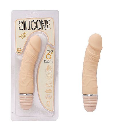 Vibrador em Silicone em Formato de Pênis Flexível 15cm - Sex shop