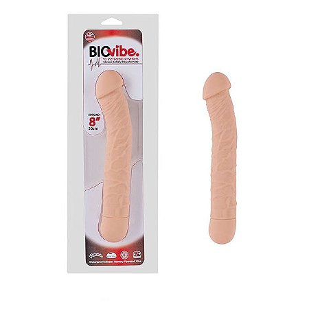 Pênis Vibrador em Silicone Flexível 20cm - Bio Vibe 8 - Sex shop