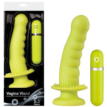 Vibrador escalonado verde, ventosa e 10 velocidades - VAGINA WAND - NANMA - Sexshop