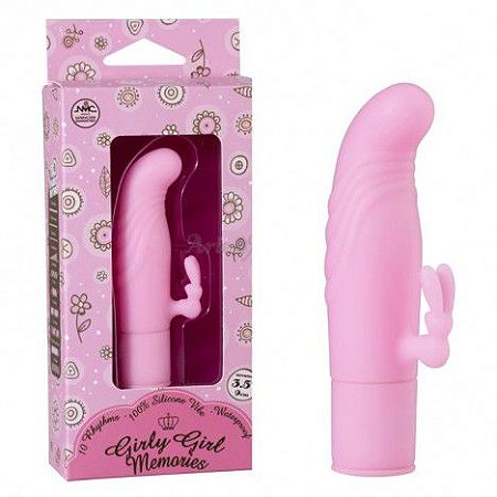 Vibrador estriado com mini estimulador coelho - GIRLY GIRL MEMORIES - NANMA - Sexshop