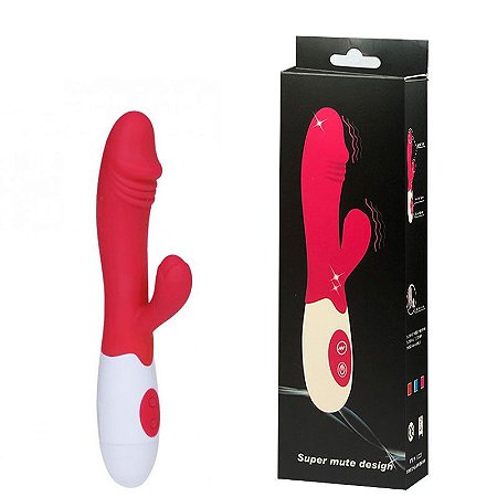 Vibrador com Estimulador Clitoriano Detalhe de Glande - Sex shop