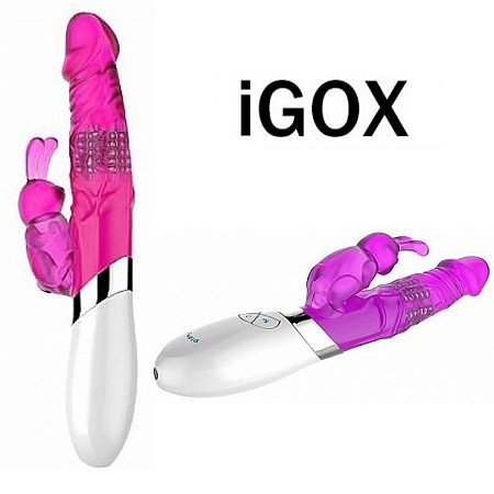 Vibrador Jack Rabbit Rotativo USB em Jelly - Vibrador de Luxo iGox - Sex shop