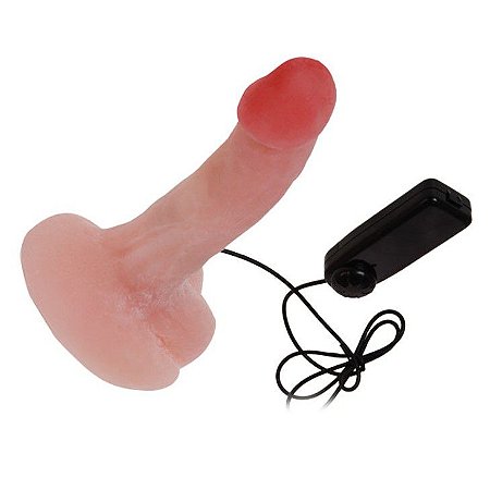 Penis Em Cyberskin Rotativo Com Vibrador 19 x 4 Cm - Sexshop